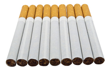 Cigarettes on a white background