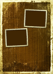 Ancient scratch background with gold edging for announcement