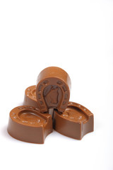 Delicious background of swiss dark chocolates, milk chocolates,