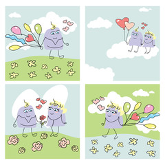 set of funny valentine cards