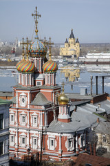 Nizhny Novgorod: The Stroganov Church and St.Nevsky Cathedral.