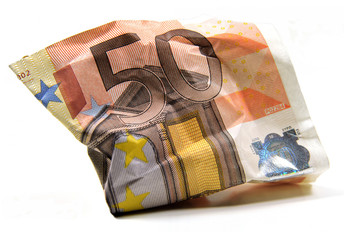 Zerknitterter 50 Euro Geldschein
