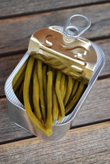 conserve de haricots verts
