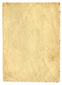 old paper with space for text isolated on the white