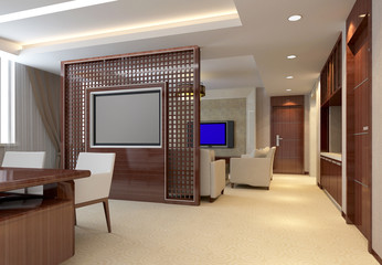 3d render modern interior of living-room