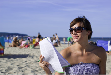 Fototapeta premium learn on the beach