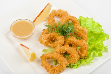 Deep-fried squid dish