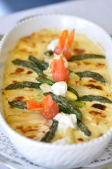 Kartoffel Spargel gratin