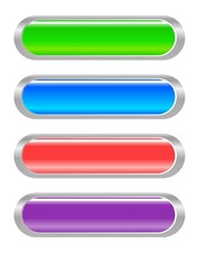 set of vector colored chrome buttons