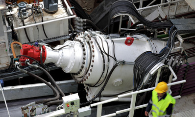 huge electric motor tunnel drill