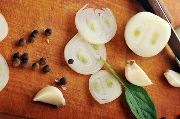 Spicery on cutting board