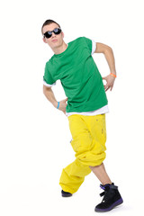 Dancing young man, isolated
