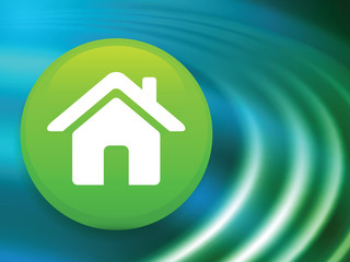 House Button on Abstract Liquid Wave Background