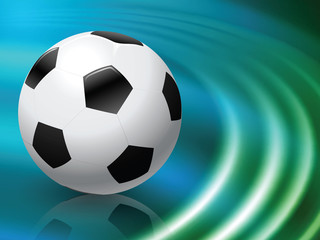 Obraz premium Soccer Ball on Abstract Liquid Wave Background