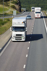 truck transport on scenic highway