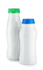 two white bottle isolated on a white background