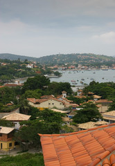 View of Buzios harbor and typical houses, Rio de Janeiro, Brazil