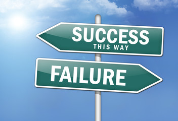 Way Signs "Success, This Way - Failure"