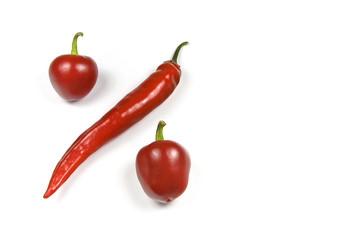 Red chillies creating the percentage (%) symbol (Finance).