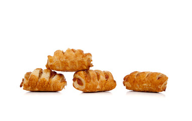 Apple danish on white with copy space
