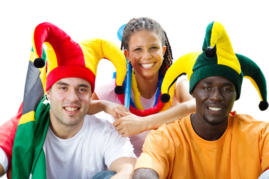 Group Of Diverse Soccer Fans