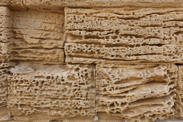 Sandsteinstruktur, Le pont du Gard, röm. Aquädukt.