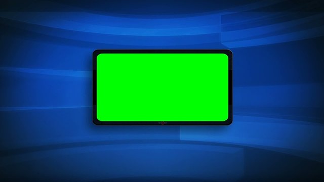 3D green screen ipad animation template blue background