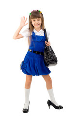 Fototapeta premium The girl in a blue dress