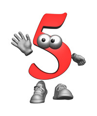 zahlenmännchen 5 rot