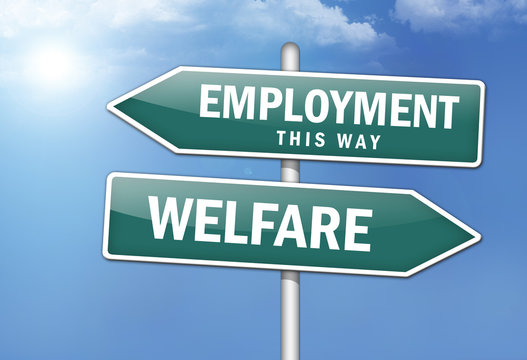 Way Signs "Employment, This Way - Welfare"
