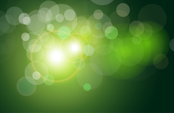 Vector abstract background green lights