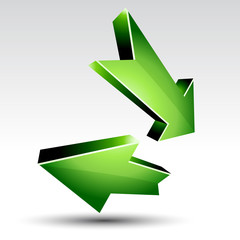 3D return arrows. Vector illustration.