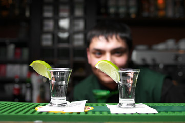 Two glass of tequila