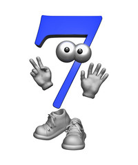 zahlenmännchen 7 blau