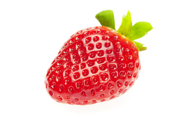 juicy strawberries isolated on white