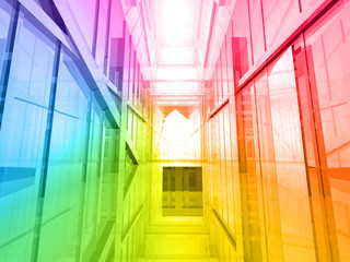 conceptual architecture, open space of colors