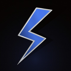 Powerful blue lighting symbol on highly detailed background