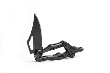Black tactical knife