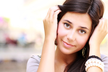 Portrait of young happy  woman