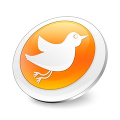 Orange 3d social networking icon