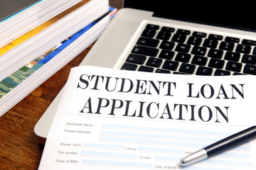 blank student loan application on desktop
