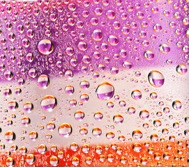 Multi-coloured striped drops, balls,bubble
