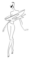 beautiful woman in an evening dress