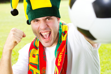 exuberant football fan