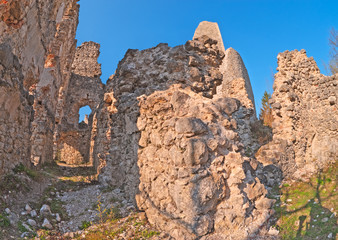 Medieval castle ruins in HDR
