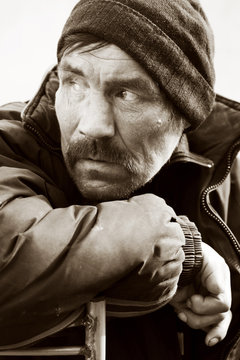 Portrait of homeless.