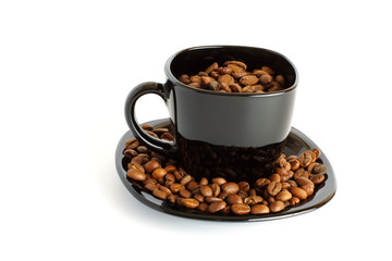 cup with grain coffee