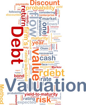 Debt valuation background concept