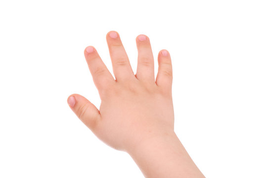 Children's hand isolated on white