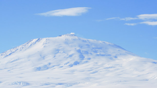 A picture of Mount Erebus, Antarctica
